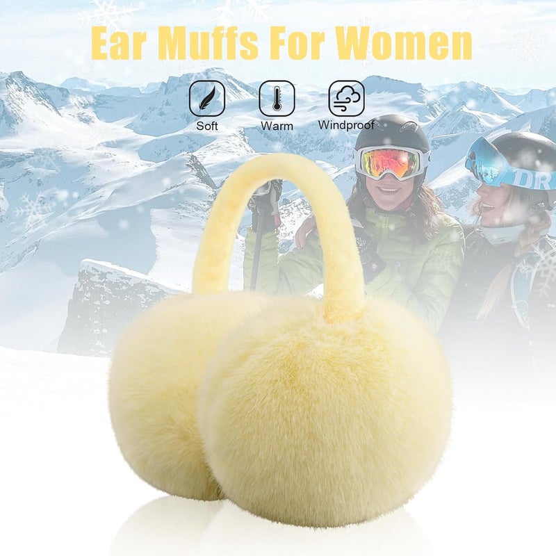 YATANAM Ear Muffs for Women Faux Fur Winter Girls Earmuffs Fluffy Adjustable Ear Warmers Cute Ear Covers - Image 3